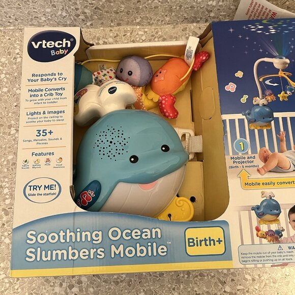 VTECH Baby Soothing Ocean Slumbers Mobile Sound Motion Lights Song OPEN BOX - Picture 1 of 14